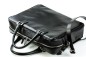 Preview: Notebook Tasche mit Schultergurt PREMIUM LEDER BOXCALF schwarz (glatt)