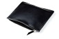 Preview: Pouch - Zipper Tasche - Banktasche PREMIUM LEDER BOXCALF schwarz (glatt)