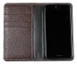 Preview: iPhone Case aus Leder mit integrierter Kunststoffschale PREMIUM LEDER SOFT GRAIN dunkelbraun (genarbt)