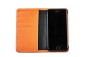 Preview: iPhone Case aus Leder mit integrierter Kunststoffschale PREMIUM LEDER SOFT GRAIN orange (genarbt)