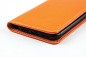 Preview: iPhone Case aus Leder mit integrierter Kunststoffschale PREMIUM LEDER SOFT GRAIN orange (genarbt)