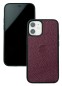 Preview: iPhone Case Silikon Schutzhülle in PREMIUM LEDER SOFTGRAIN aubergine (genarbt)