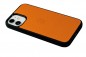 Preview: iPhone Case Silikon Schutzhülle in PREMIUM LEDER SOFTGRAIN orange (genarbt)