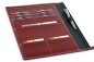 Preview: Schreibmappe DIN A4, incl. Memoblock CAMBRIDGE Top Grain Rindleder rot