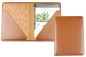 Preview: Dokumentenfolder DIN A4 CAMBRIDGE Top Grain Rindspaltleder mit heller Kontrastnaht hellbraun