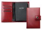 Preview: Pocket Notizbuch "GOLF NOTES" (auswechselbar) mit Druckknopf, CAMBRIDGE Top Grain Leder rot