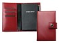 Preview: Pocket Notizbuch "FITNESS NOTES" (auswechselbar) mit Druckknopf, CAMBRIDGE Top Grain Leder rot