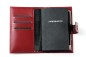 Preview: Pocket Notizbuch "FITNESS NOTES" (auswechselbar) mit Druckknopf, CAMBRIDGE Top Grain Leder rot