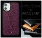 Preview: iPhone Case Silikon Schutzhülle in PREMIUM LEDER SOFTGRAIN aubergine (genarbt)