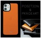 Preview: iPhone Case Silikon Schutzhülle in PREMIUM LEDER SOFTGRAIN orange (genarbt)