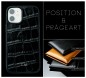 Preview: iPhone Case Silikon Schutzhülle in PREMIUM LEDER CROCO schwarz