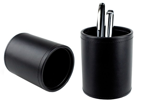 Stifteköcher PREMIUM LEDER BOXCALF schwarz (glatt)