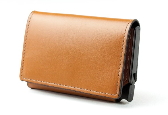 Slim Wallet Cardprotector mit RFID Schutz in PREMIUM LEDER BOXCALF cuoiobraun