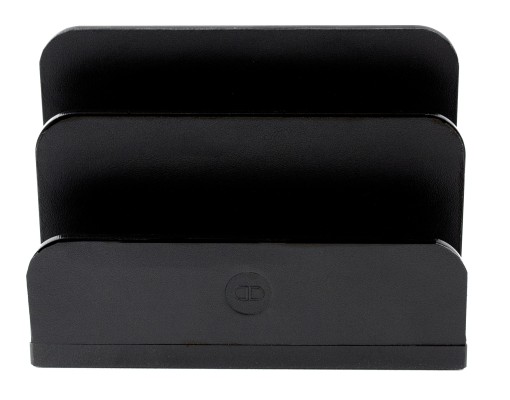 Briefständer - ACRYL schwarz Kombination mit PREMIUM LEDER BOXCALF schwarz (glatt)