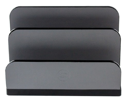 Briefständer - ACRYL schwarz Kombination mit PREMIUM LEDER BOXCALF grau (glatt)
