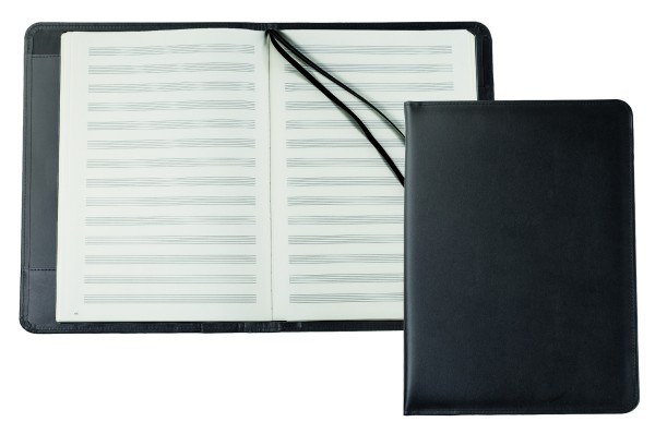 Notenbuch DIN A4+ (auswechselbar) PREMIUM LEDER BOXCALF schwarz (glatt)