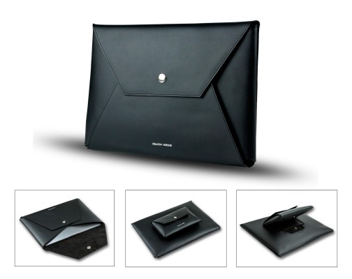 Macbook Tasche PREMIUM LEDER BOXCALF schwarz