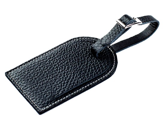 Kofferanhänger PREMIUM LEDER SOFT GRAIN schwarz (genarbt)