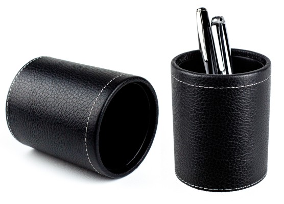 Stifteköcher PREMIUM LEDER SOFT GRAIN schwarz (genarbt)