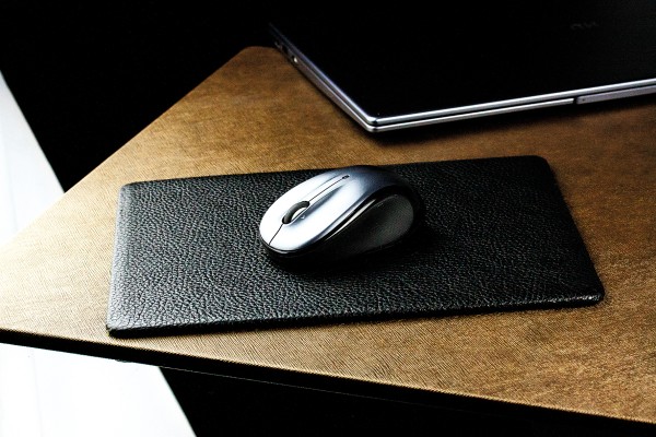 Mousepad PREMIUM LEDER SOFT GRAIN schwarz (genarbt)