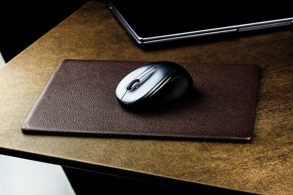 Mousepad PREMIUM LEDER SOFT GRAIN dunkelbraun (genarbt)