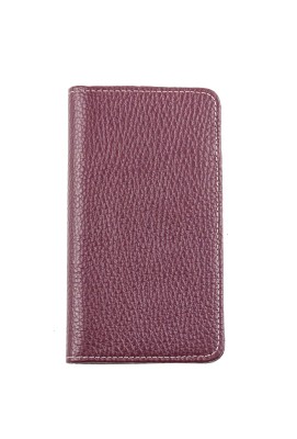 iPhone Case aus Leder mit integrierter Kunststoffschale PREMIUM LEDER SOFT GRAIN aubergine (genarbt)