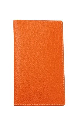 Leporello Faltkalender deutsch 2025 - PREMIUM LEDER SOFT GRAIN orange (genarbt)