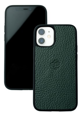 iPhone Case Silikon Schutzhülle in PREMIUM LEDER SOFTGRAIN grün (genarbt)