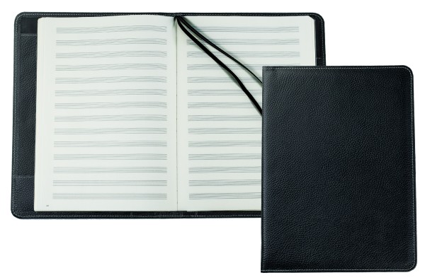 Notenbuch DIN A4+ (auswechselbar) PREMIUM LEDER SOFTGRAIN schwarz (genarbt)