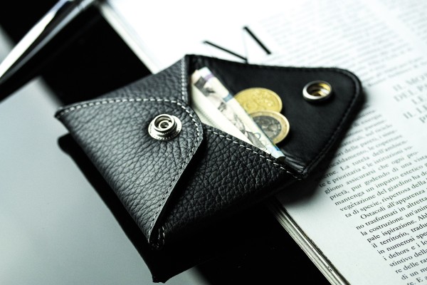 Night Out Wallet / Mini Börse / Kartenetui PREMIUM LEDER SOFTGRAIN schwarz (genarbt)