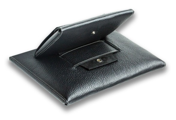 iPad Tasche PREMIUM LEDER SOFT GRAIN schwarz