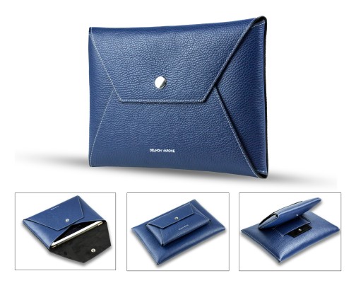 iPad Tasche PREMIUM LEDER SOFT GRAIN blau