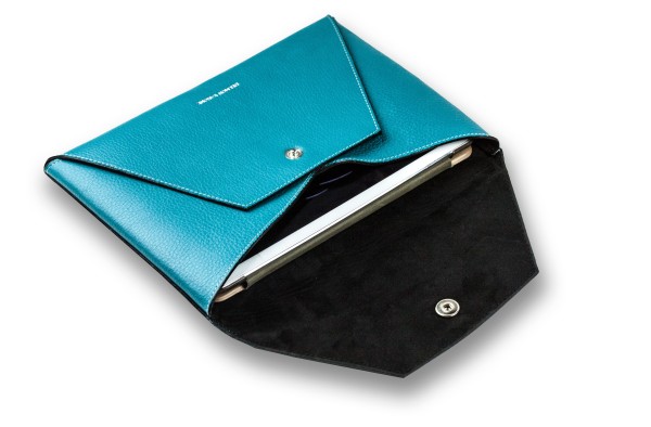 iPad Tasche PREMIUM LEDER SOFT GRAIN türkis