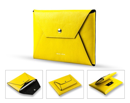 iPad Tasche PREMIUM LEDER SOFT GRAIN gelb