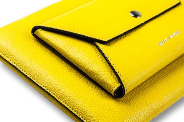 iPad Tasche PREMIUM LEDER SOFT GRAIN gelb