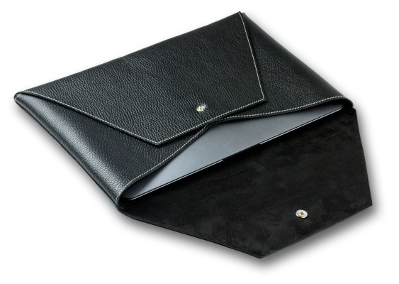 Macbook Tasche PREMIUM LEDER SOFT GRAIN schwarz