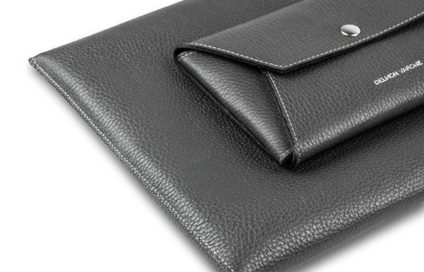 Macbook Tasche PREMIUM LEDER SOFT GRAIN schwarz