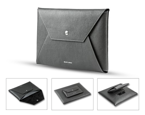 Macbook Tasche PREMIUM LEDER SOFT GRAIN anthrazit