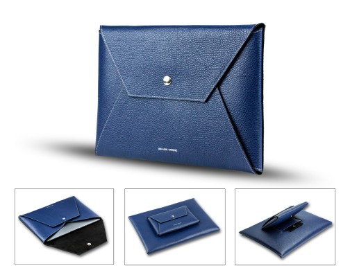 Macbook Tasche PREMIUM LEDER SOFT GRAIN blau