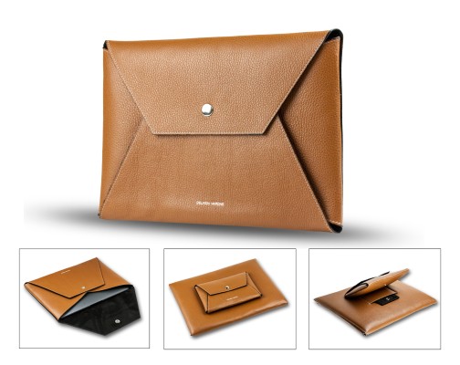 Macbook Tasche PREMIUM LEDER SOFT GRAIN braun