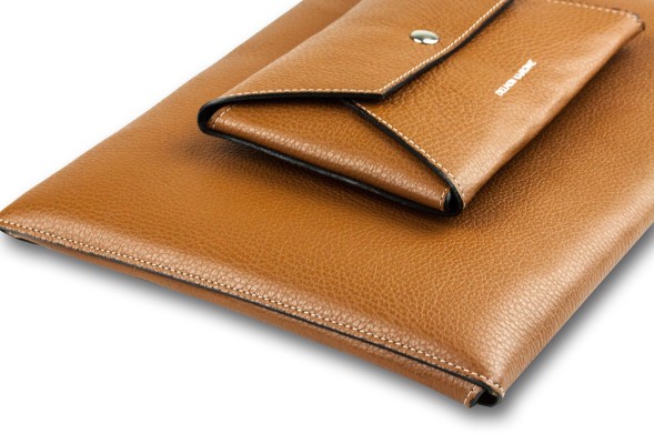 Macbook Tasche PREMIUM LEDER SOFT GRAIN braun