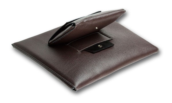 Macbook Tasche PREMIUM LEDER SOFT GRAIN dunkelbraun