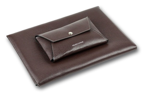 Macbook Tasche PREMIUM LEDER SOFT GRAIN dunkelbraun