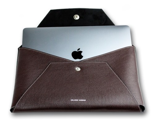 Macbook Tasche PREMIUM LEDER SOFT GRAIN dunkelbraun