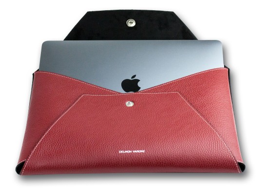 Macbook Tasche PREMIUM LEDER SOFT GRAIN rot