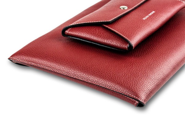 Macbook Tasche PREMIUM LEDER SOFT GRAIN rot