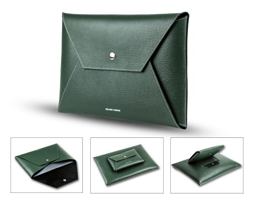 Macbook Tasche PREMIUM LEDER SOFT GRAIN grün