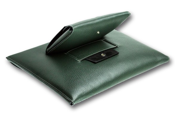 Macbook Tasche PREMIUM LEDER SOFT GRAIN grün