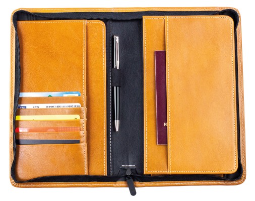 Traveller Book / Reisedokumente Mappe PREMIUM LEDER VINTAGE cuoiobraun - RFID Protected