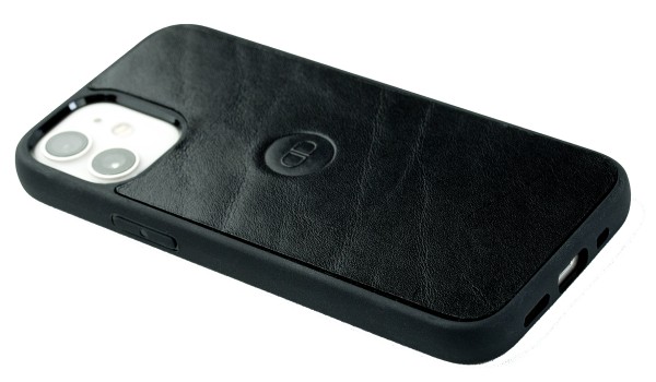 iPhone Case Silikon Schutzhülle in PREMIUM LEDER VINTAGE schwarz